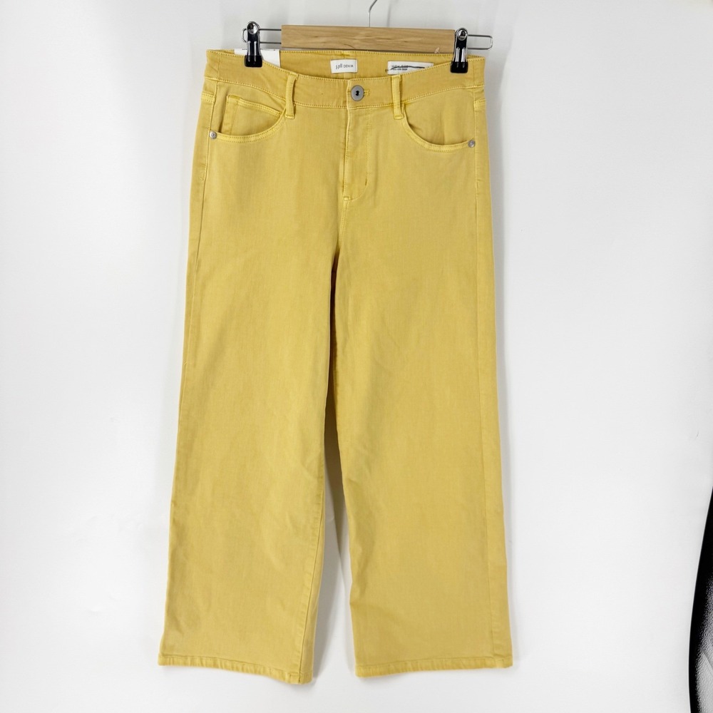 J.Jill Denim High Rise Full Leg Crop Jeans 4 Regular Light Pomelo Yellow New - Picture 2 of 9